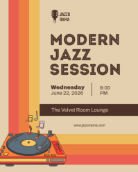 Modern Jazz Session Poster Instagram Portrait template