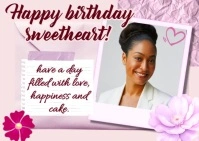 modern joyful birthday animated message for lover Postcard template