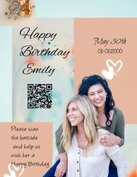 Modern joyful Birthday flyer template