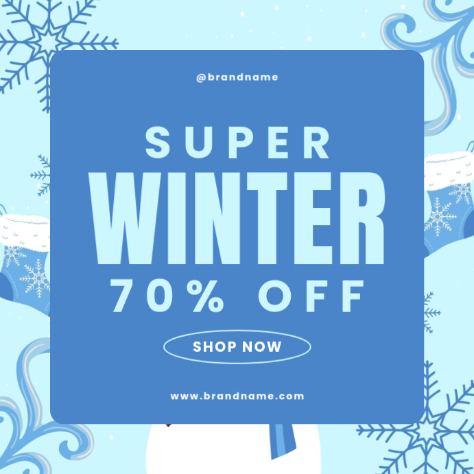 Winter Promo Modern Joyful Blue Super Winter Sale Promotional Discount Instagram ...