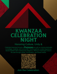 Modern Kwanzaa Luxury Abstract Flyer Design Pamflet (Letter AS) template