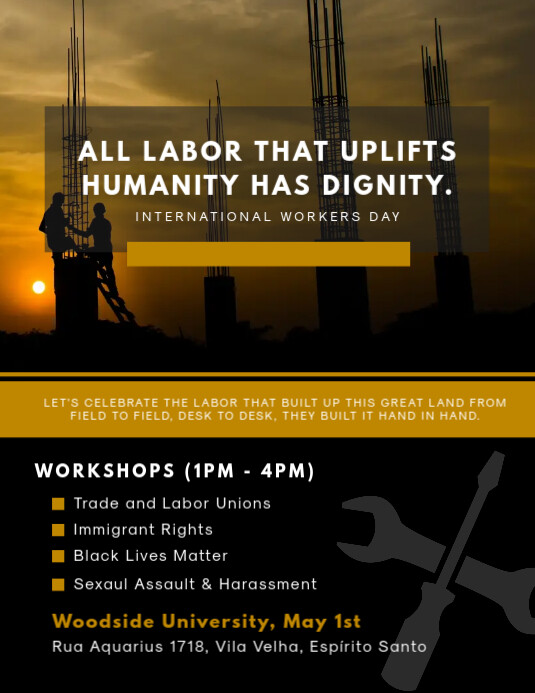 Modern Labor Rights Poster Design Template | PosterMyWall