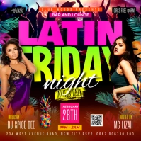 Modern Latin theme Friday night party invite flyer poster template Instagram post Iphosti le-Instagram