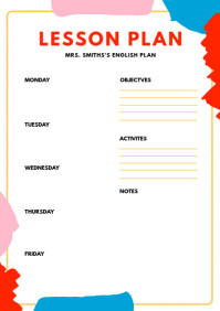 Unit Study Lesson Plan Cute Pattern Template | PosterMyWall