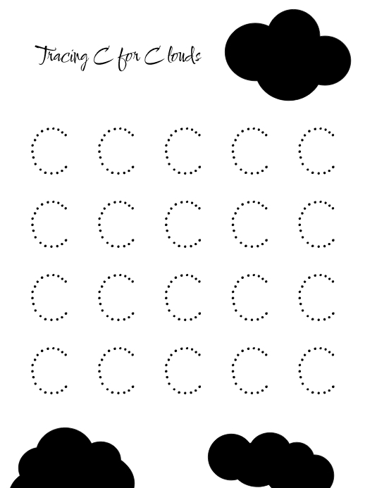 modern letter c alphabet tracing worksheets template postermywall