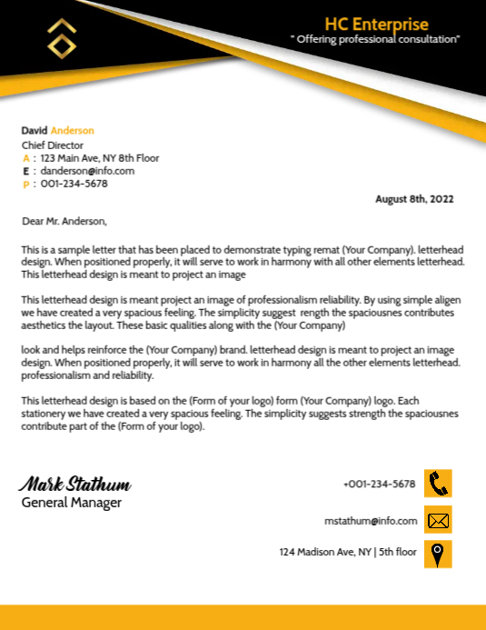 Letterhead Letter Format