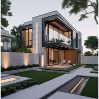 modern luxury house  contemporary architecture  exclusive gated community Instagram Post template