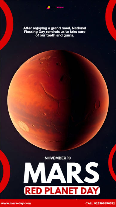 Modern Mars Red Planet Day Template | PosterMyWall