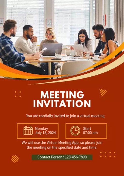 Meeting Virtual Invitation Template | PosterMyWall