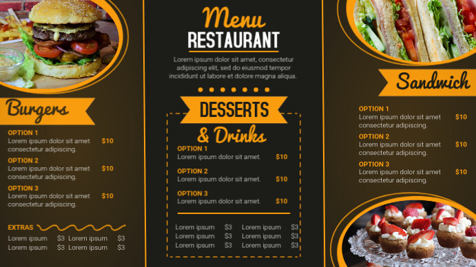 Modern Menu Template | PosterMyWall