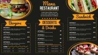 Black and Yellow Fast Food Digital Menu Display template