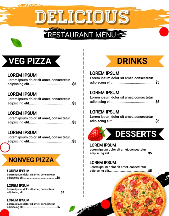 Modern Menu Cartaz/placa template