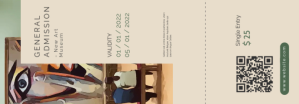 Желтый Museum Admission Ticket Tumblr Banner Template