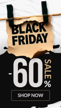 modern minimal black and white Black Friday Sale Instagram Story Template