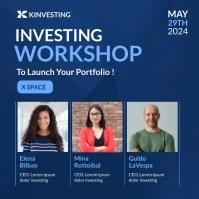 modern minimal blue and white investing works Instagram Post template