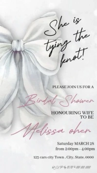 Modern minimal bridal shower invite design template Instagram Story