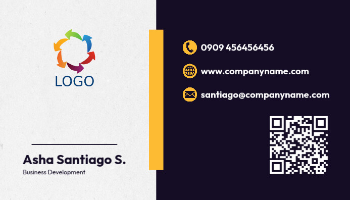 modern minimal business card template qr code