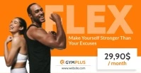 Modern Minimal Gym Fitness advertisement oran Facebook-Anzeige template