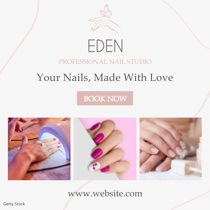 modern minimal nail art saloon advertisement Instagram Post template