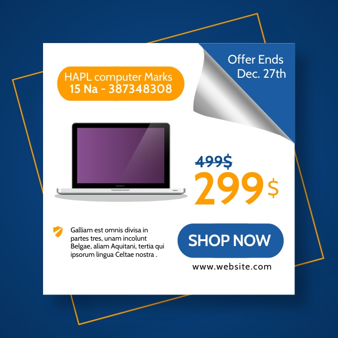 Copy of modern minimal pc advertising blue white and | PosterMyWall