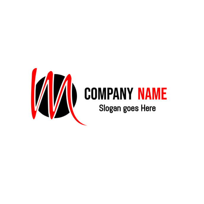 Modern minimal red M logo template | PosterMyWall