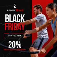 Black Black Friday Fitness Promotion Instagram-opslag Template