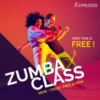 modern minimal zumba class advertisement Instagram-opslag template