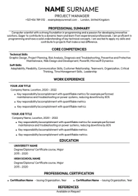 Modern minimalist CV resume template design A4