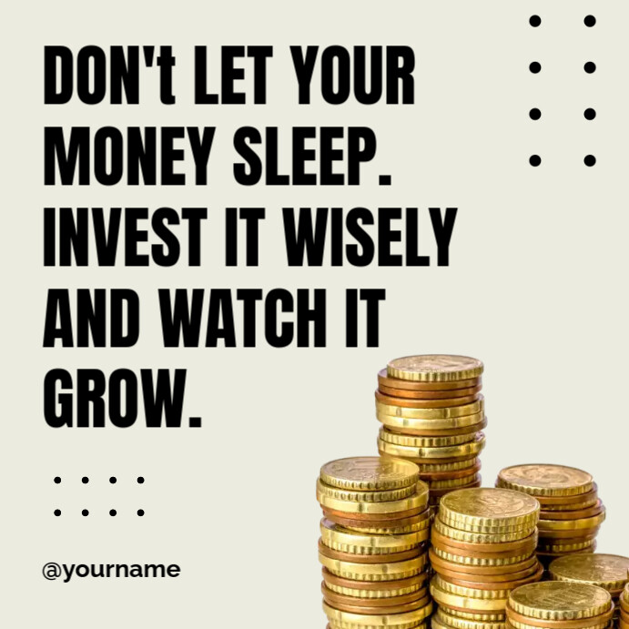 Modern Money Investing Quote Instagram Post Template | PosterMyWall