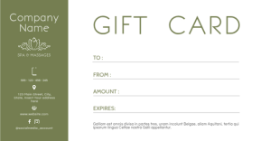 White Spa & Massage Gift Card Facebook Shared Image Template
