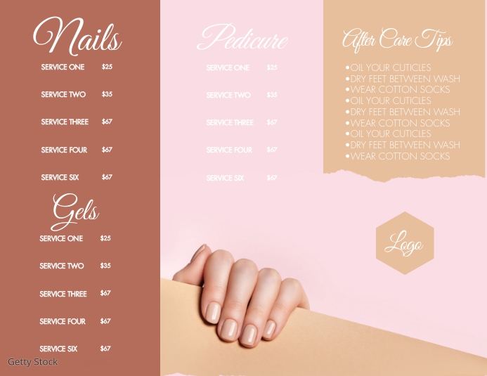 Modern Nail Brochure Menu Pricing Template | PosterMyWall modern-nail-brochure-menu-pricing-template-postermywall