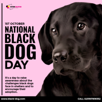 Noir National Black Dog Day Post Instagram Template