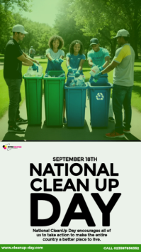 สีขาว National CleanUp Day Instagram Story Template