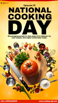 Pomarańczowy National Cooking Day Instagram Story Template