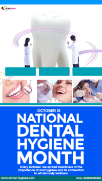 Белый Dental Hygiene Awareness เรื่องราวบน Instagram Template