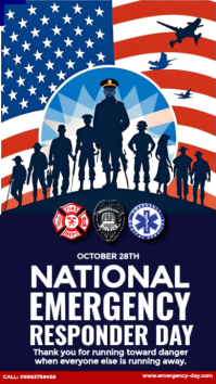 Purple National Emergency Responder Day Instagram Story Template
