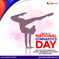 Blanc National Gymnastics Day Instagram na Post Template