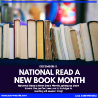 Purple National Read a New Book Month Message Instagram Template