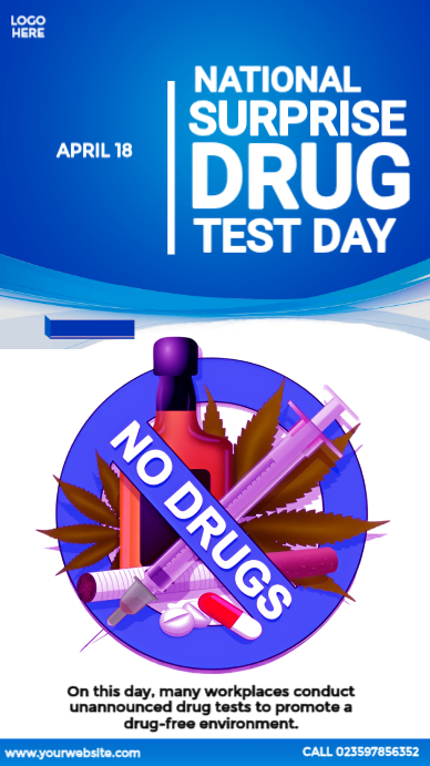 Modern National Surprise Drug Test Day Template | PosterMyWall
