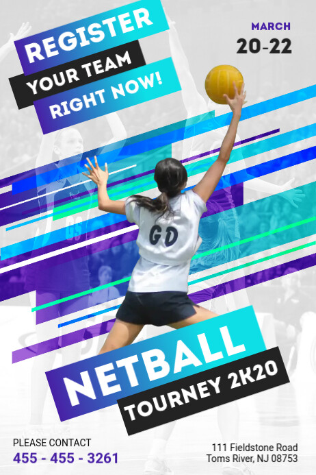 Modern Netball Tournament Flyer Template | PosterMyWall