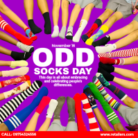 Violet Odd Socks Day Message Instagram Template