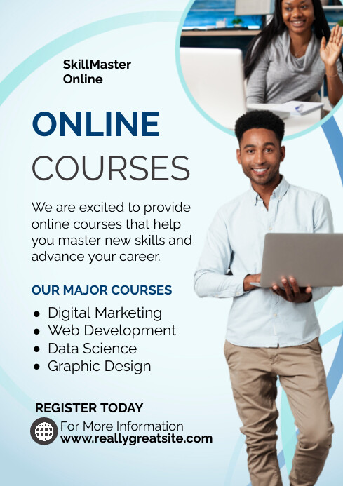 Modern Online Course Poster A2 Template | PosterMyWall