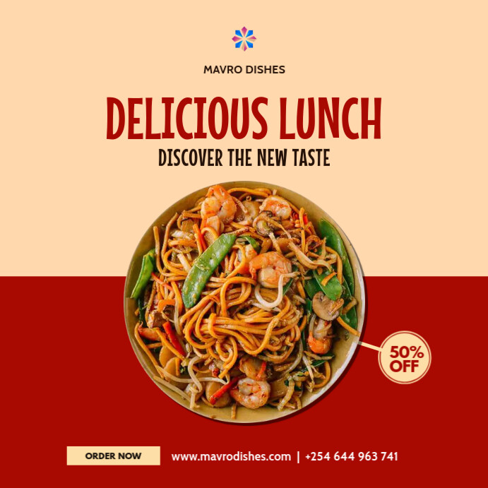 Modern Pasta Delicious Lunch Sale Design Template | PosterMyWall