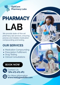 Modern Phamacy Lab Services Poster A2 template