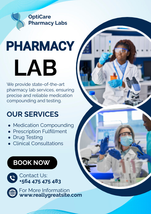 Modern Phamacy Lab Services Poster A2 Template | PosterMyWall