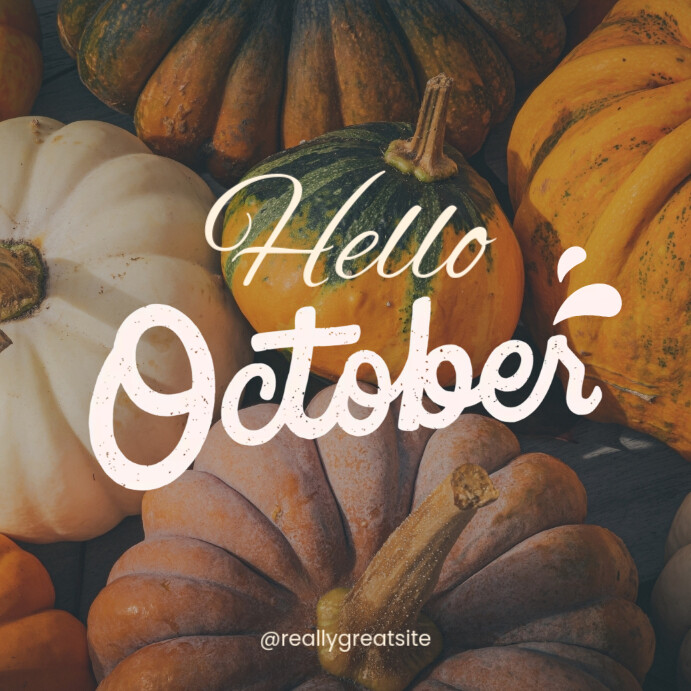 Copy of Modern Photo Hello October Instagram Post | PosterMyWall