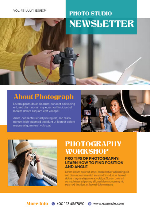 Modern Photography Newsletter Template A4