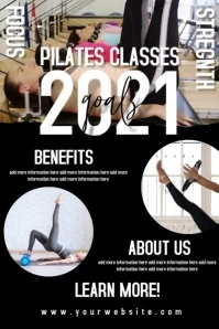 Modern Pilates Classes Video Flyer Poster template