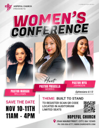 White Women's Conference Flyer Template