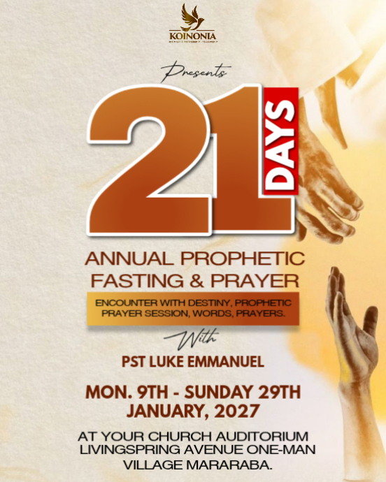 Annual Prophetic Fasting And Prayer Template | PosterMyWall